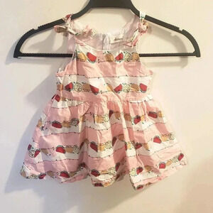 Pink Fruit Print Sundress